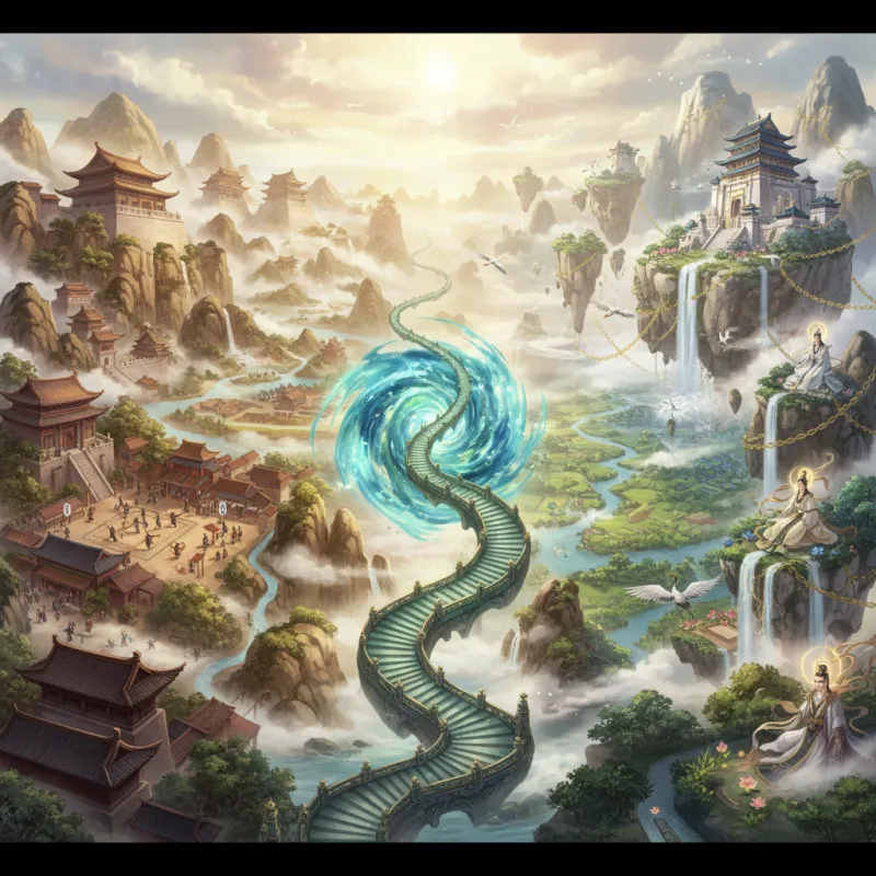 Mortal Realm to Immortal Realm: The Geography of Cultivation Worlds